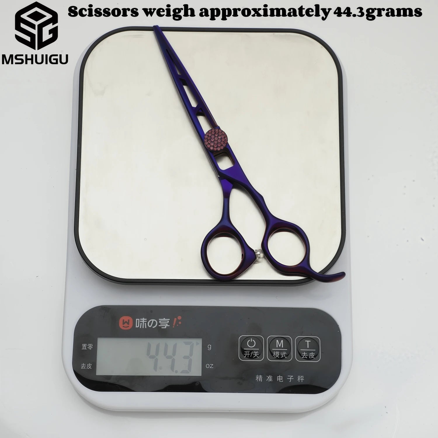 MSHUIGU VG10 Profesjonell Frisørsaks – Laser-Slipt Blad med 26 Tenner for Presis Tynning