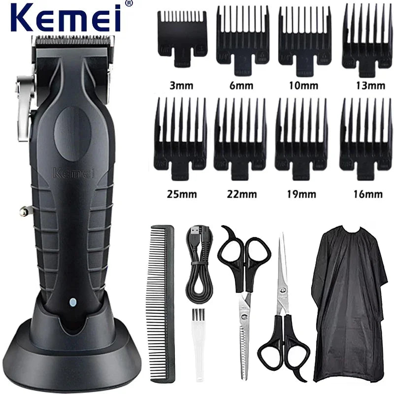 Kemei KM-2296 + KM-2299 + KM-1102 Professional Hair Clipper Kit – alt du trenger for presis, stillegående og profesjonell hårklipp