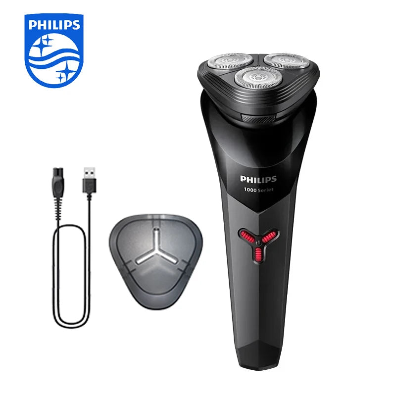 Philips S1113 Elektrisk Barbermaskin – trippel flytende hoder og USB-lading for tett og behagelig barbering