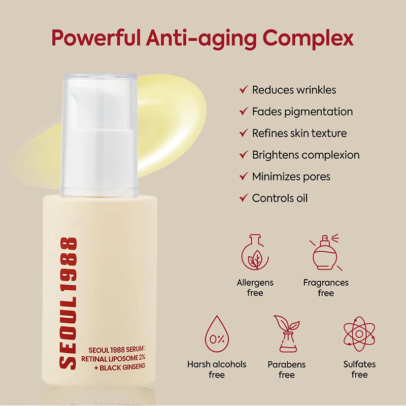 Korean 1988 Retinol Face Serum – intensiv anti-aging behandling med ginseng, vitamin C og niacinamid