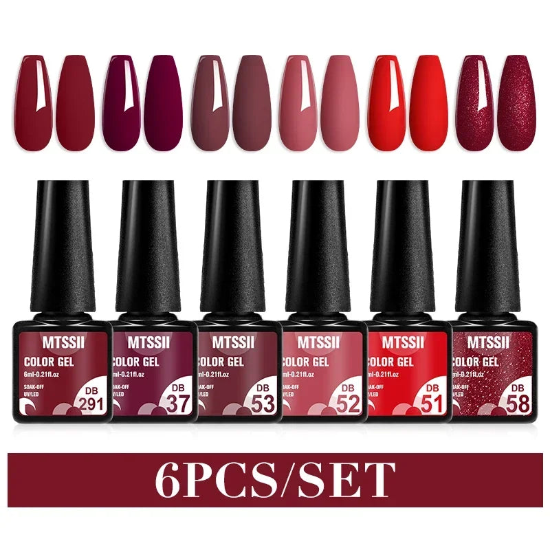 MTSSII 6-Delers Nude &amp; Brun Gel Neglelakksett