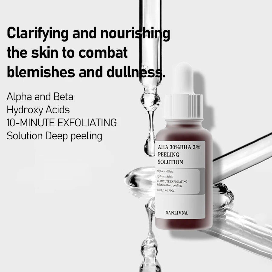 SANLIVNA AHA 30% + BHA 2% Exfoliating Serum – Dyp eksfoliering og fornyet glød