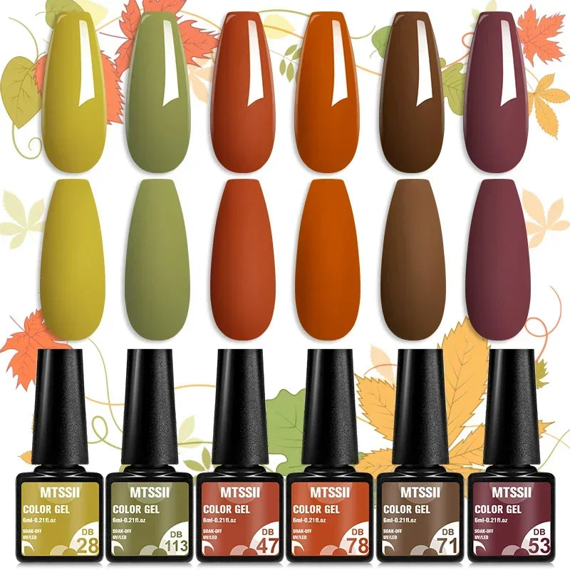 MTSSII 6-Delers Nude &amp; Brun Gel Neglelakksett