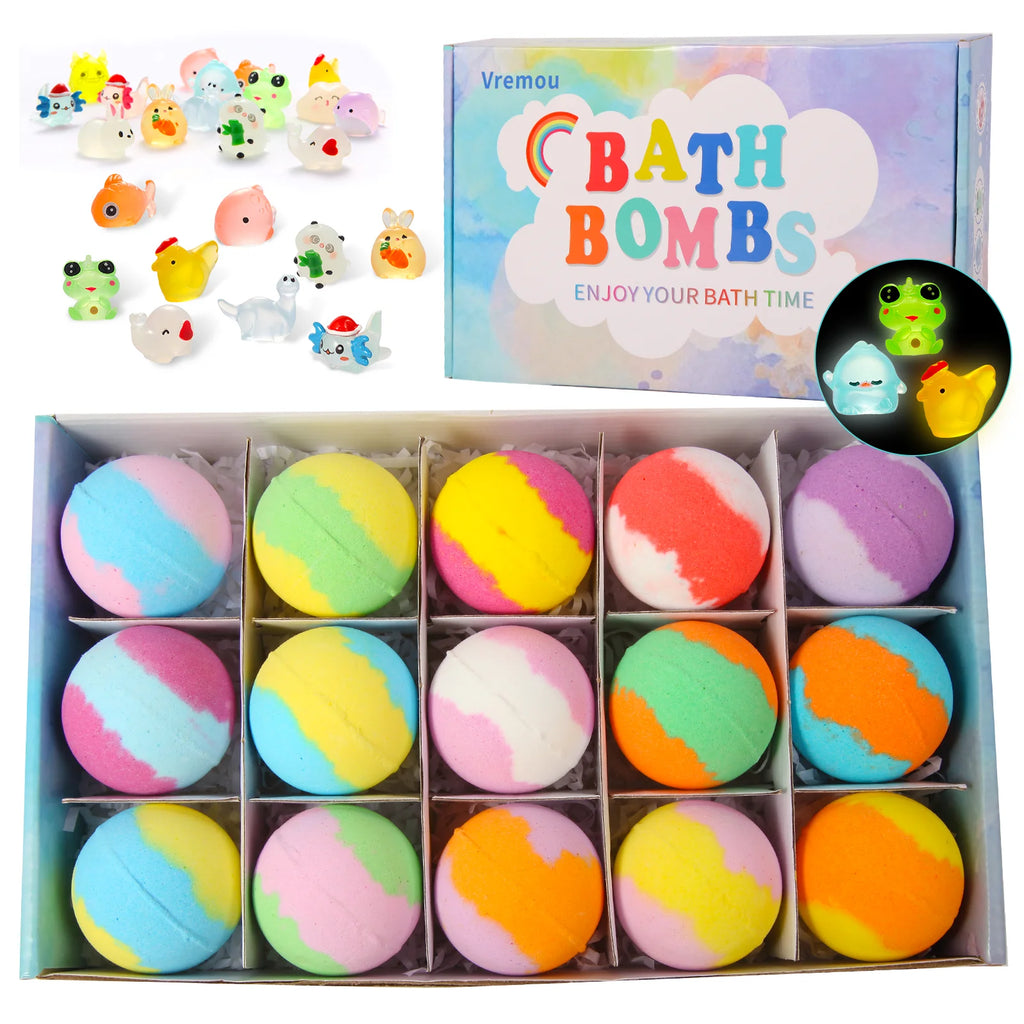 Bath Bombs for Kids (24 stk) – Fargerike Badebomber med Overraskelse og Leker