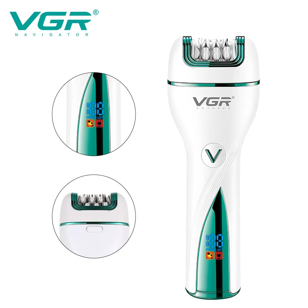 VGR V-728 3‑i‑1 epilator og trimmer – oppladbar multigroomer