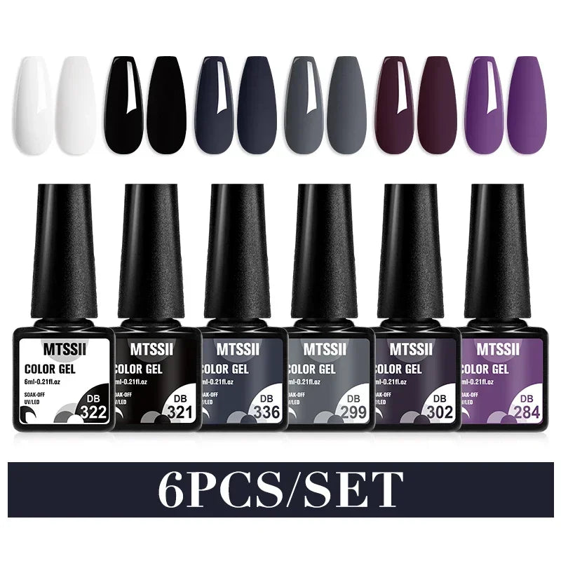 MTSSII 6-Delers Nude &amp; Brun Gel Neglelakksett