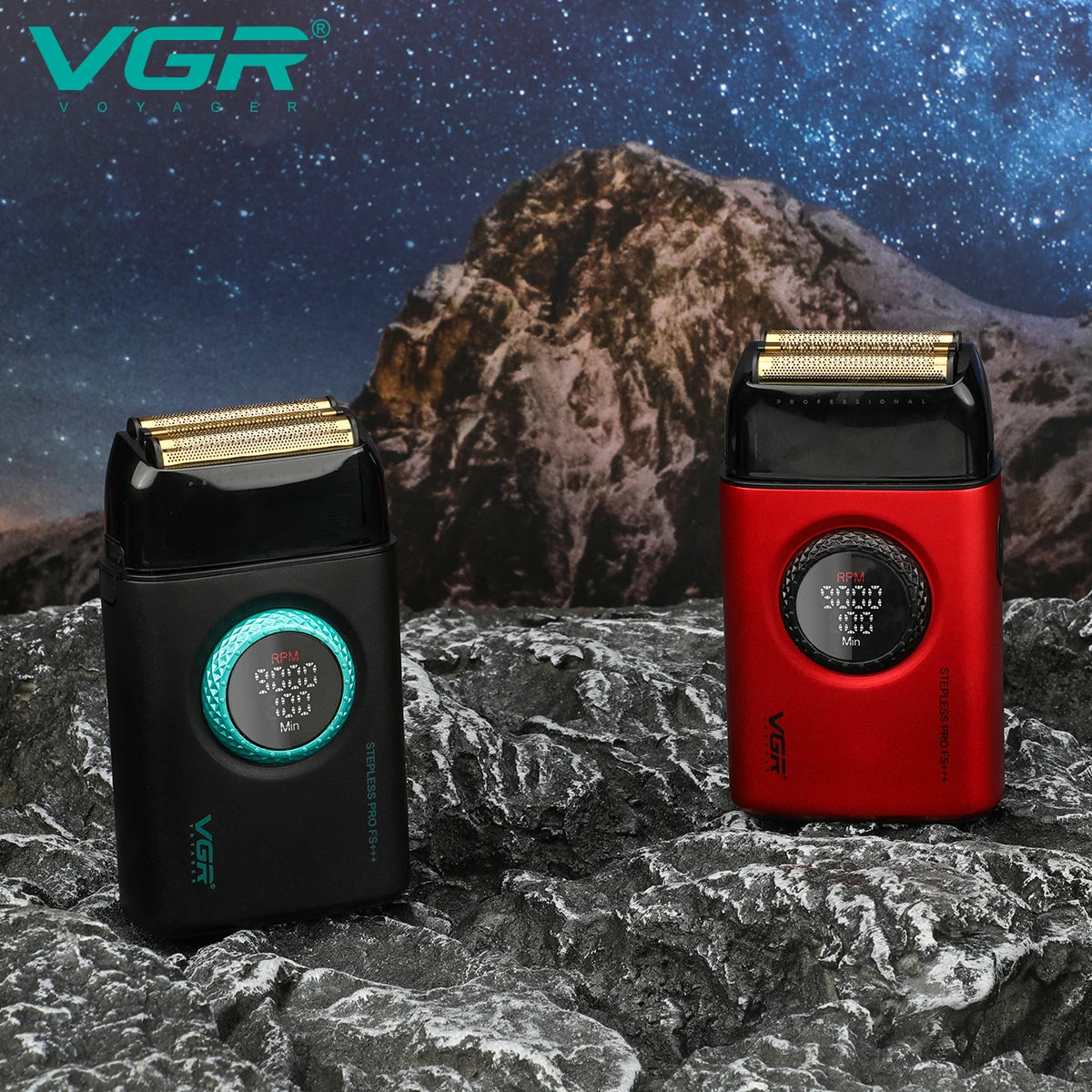 VGR V-378 Profesjonell Hår- og Skjeggtrimmer – 9000 RPM metalltrimmer med titaniumblader