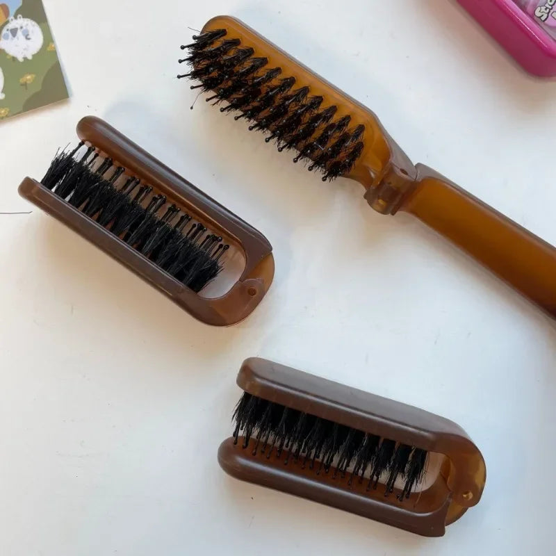 Pig Mane Hair Comb – Sammenleggbar Antistatisk Hårbørste for Glatt og Glansfullt Hår
