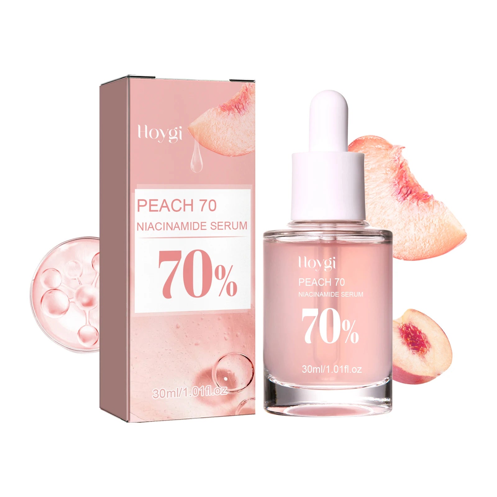 Hoygi Peach 70% Niacinamide Facial Serum – Glød, fukt og jevn hudtone med naturlig ferskenekstrakt