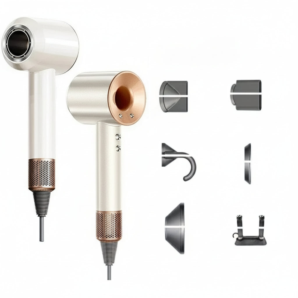 5-i-1 Hårføner og Styler – supersonic-lignende multiverktøy med varm/kald luft og ioneteknologi