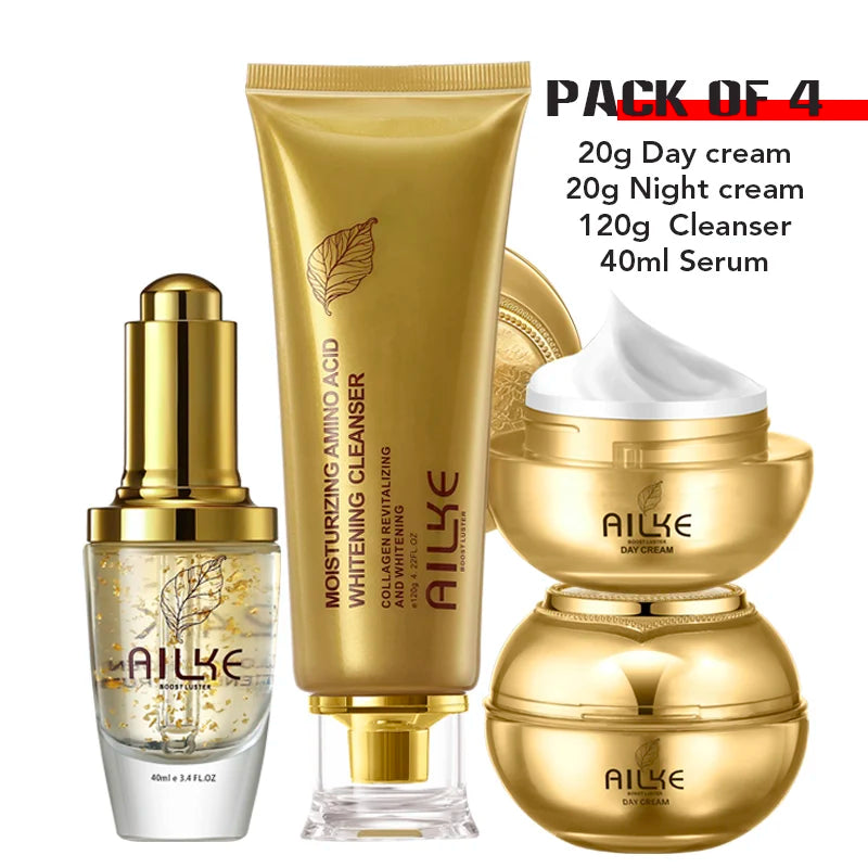 AILKE 24K Collagen Whitening &amp; Moisturizing Set – glød, jevnhet og ungdommelig hudtone