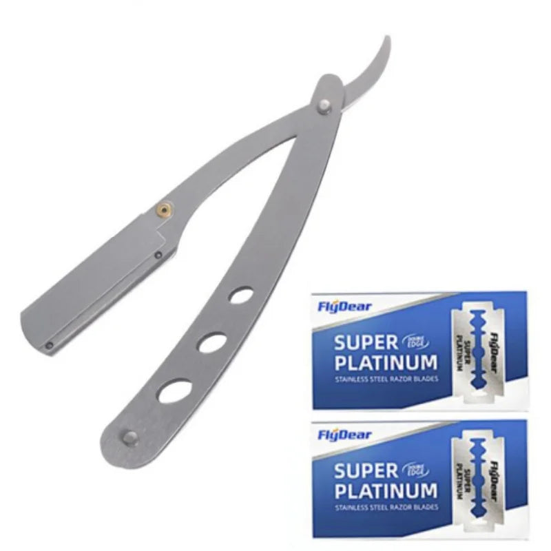 Foldbar Barberkniv med Blader – Presis Barbering for Skjegg og Bart