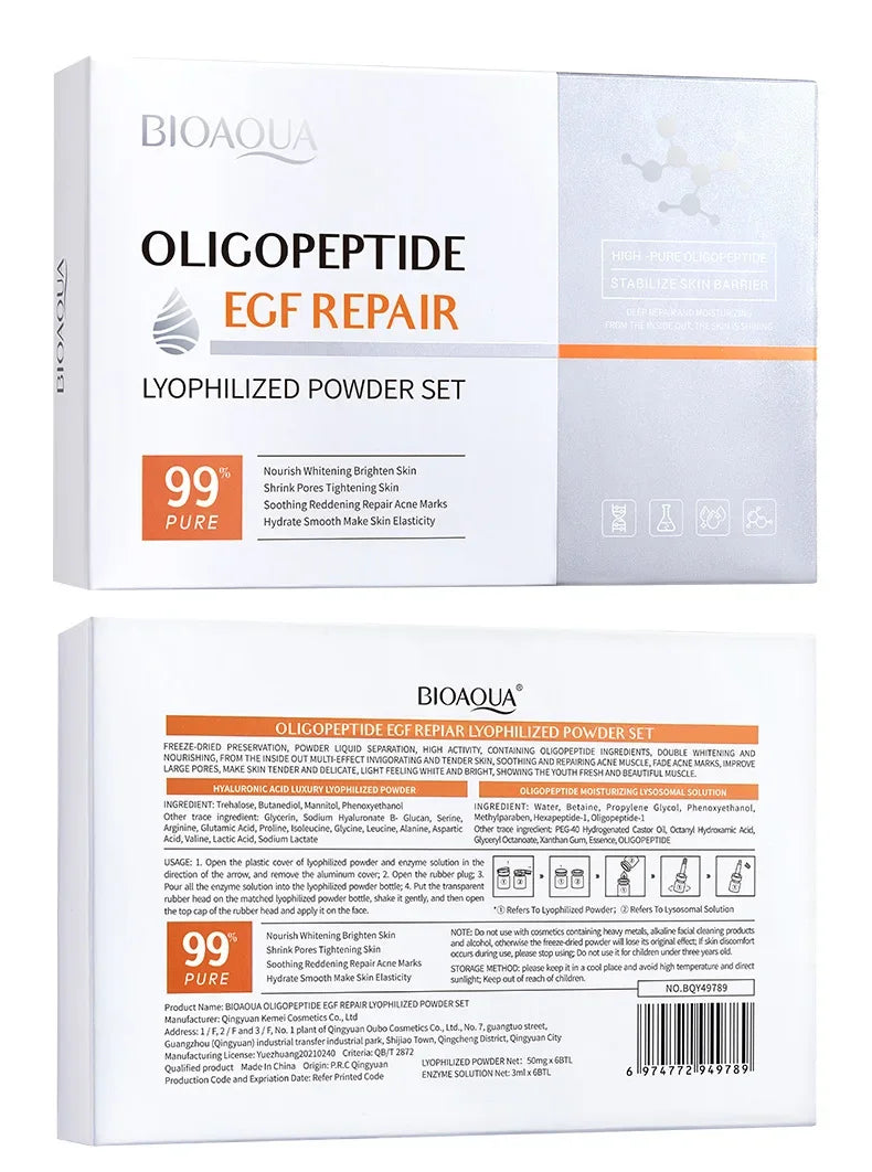 BIOAOUA Oligopeptide Freeze-Dried Powder Set – Reparerende fukt og glød for sensitiv hu