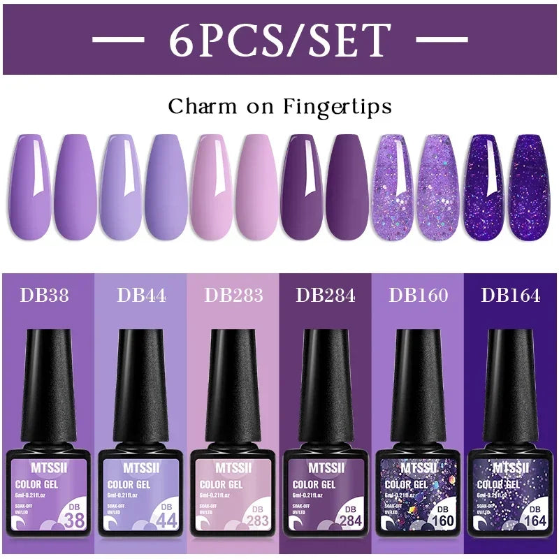 MTSSII 6-Delers Nude &amp; Brun Gel Neglelakksett