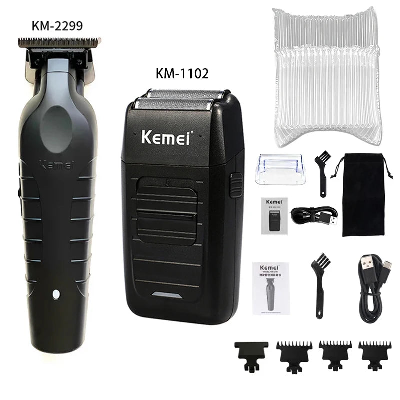 Kemei KM-2296 / KM-2299 / KM-1102 Hårklipper – Presis, Kraftig og Oppladbar
