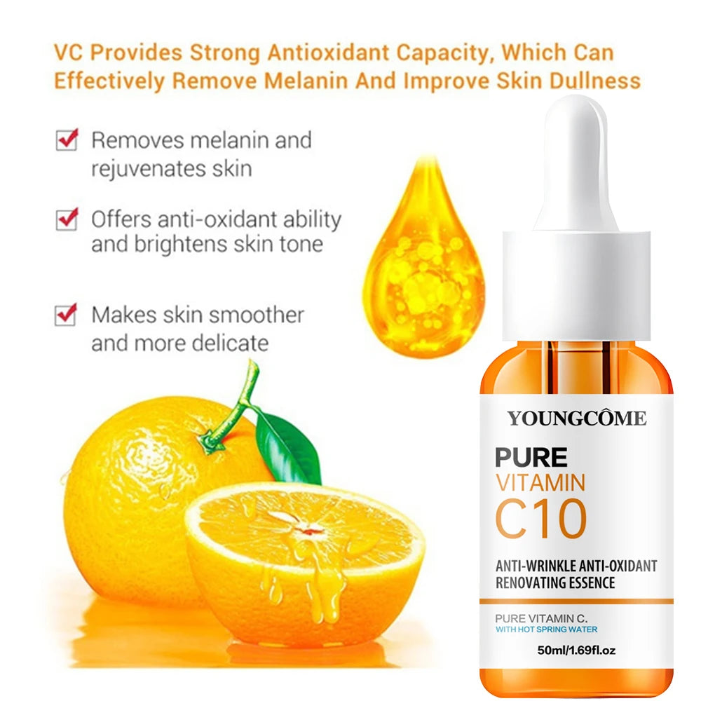 YOUNGCOME Vitamin C Facial Essence – Lysere hudtone, jevn glød og ungdommelig spenst