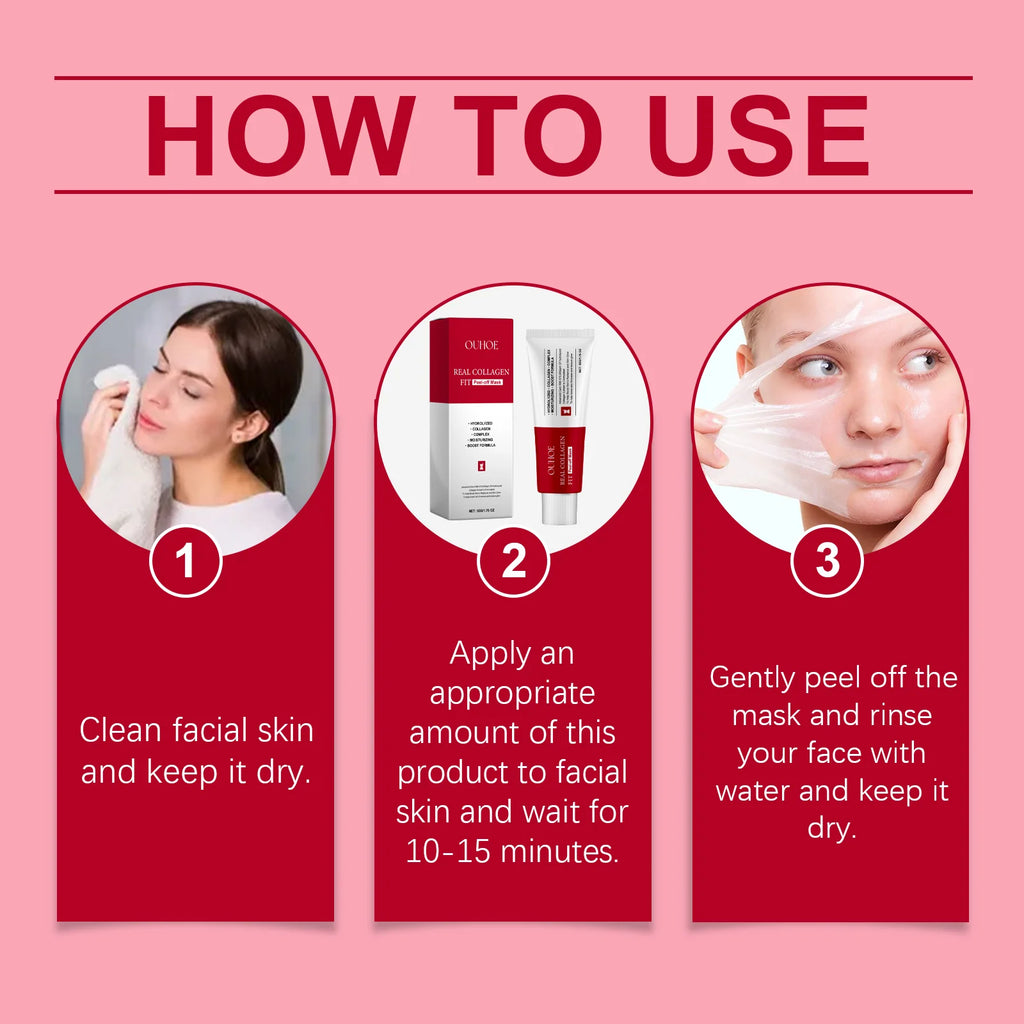 Collagen Peel Off Mask – oppstrammende og fuktighetsgivende maske med hydrolysert kollagen