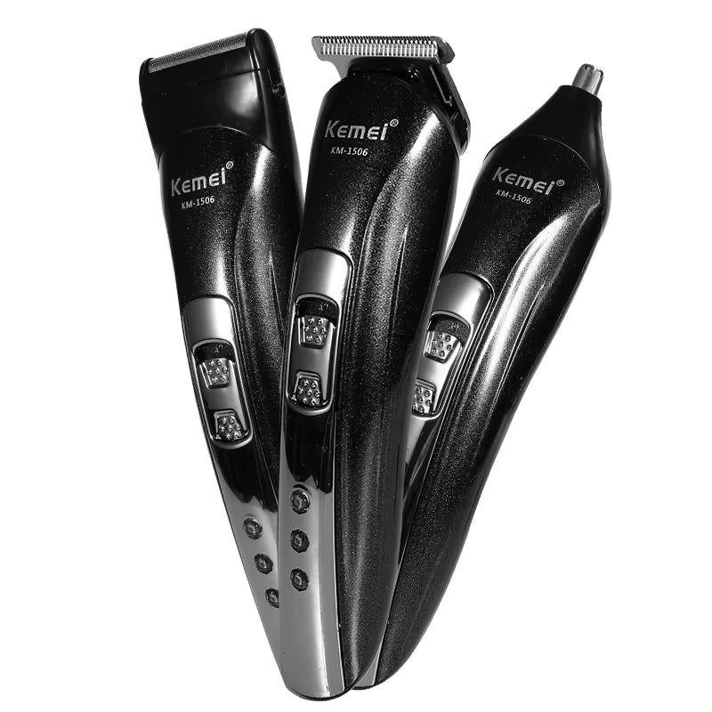 Kemei KM-PG809A + KM-1506 + KM-2024 Hair Clipper Kit – profesjonell presisjon og kraft for hår, skjegg og kropp