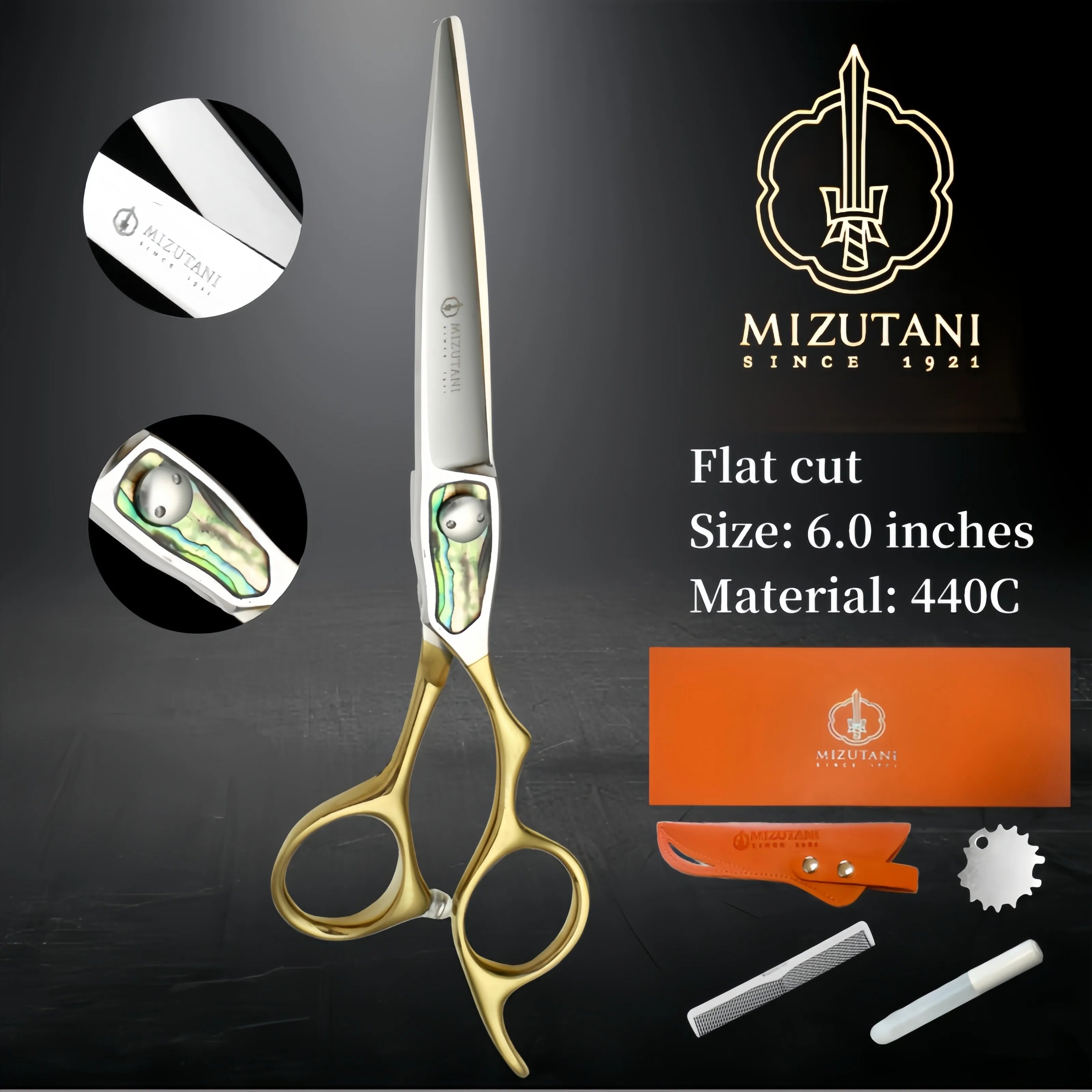 Profesjonell Uttynningssaks i 440C Rustfritt Stål – 6" presisjonssaks med 32 tenner