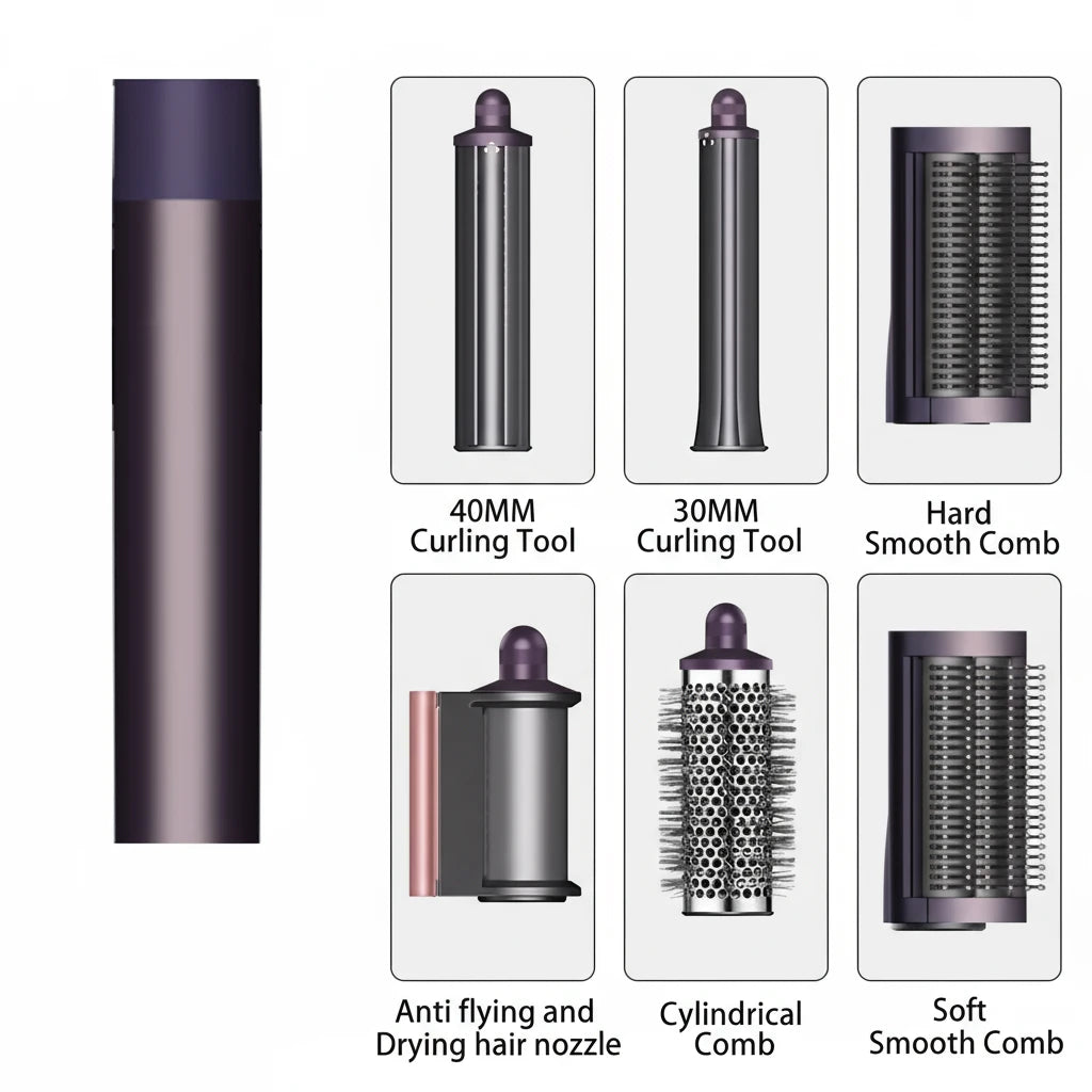 SenCiciMen 6-i-1 Hair Styler Set – alt-i-ett føn- og stylingverktøy for profesjonelle resultater hjemme