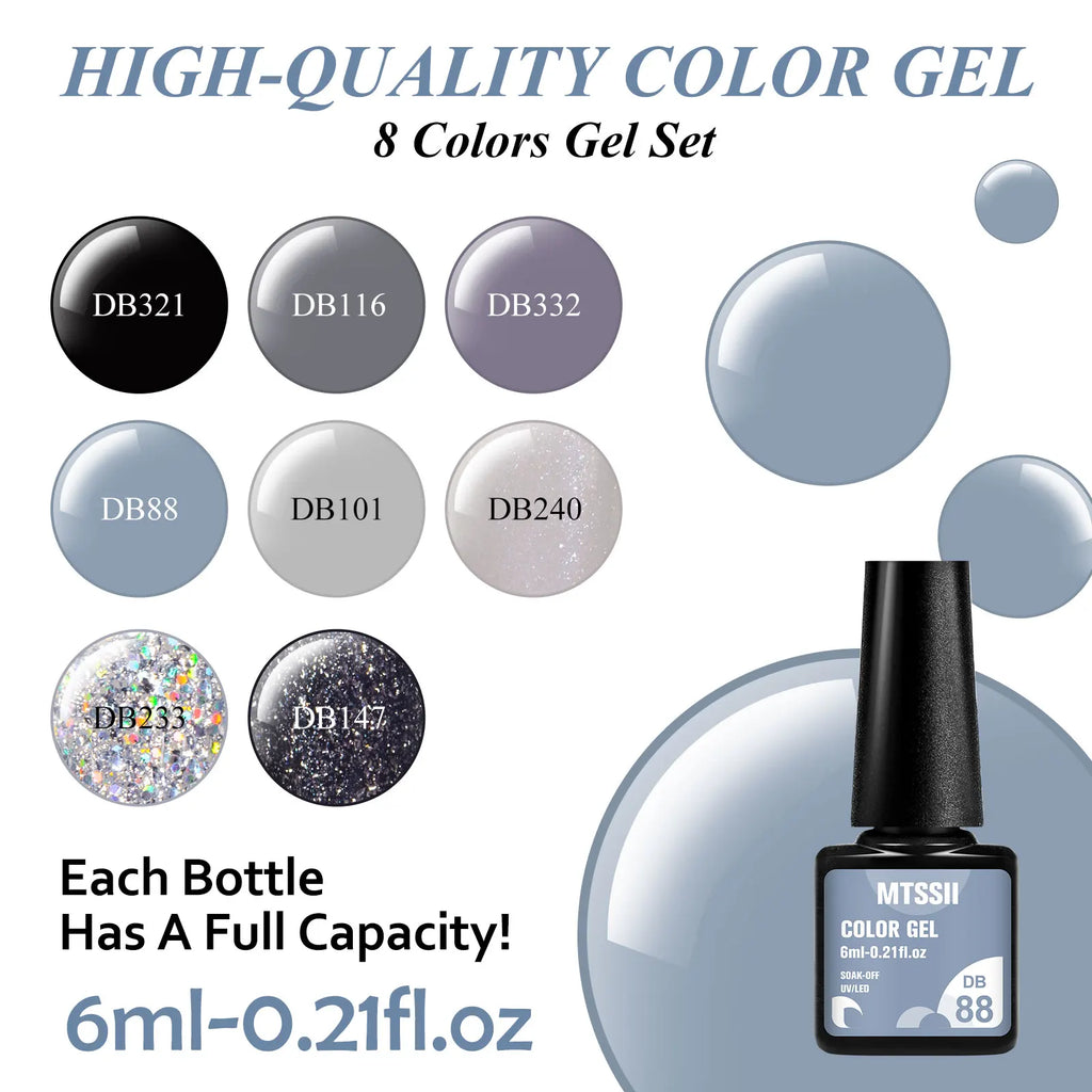 6-Delers Fargerikt Gel Neglelakksett – Autumn Sparkle Edition