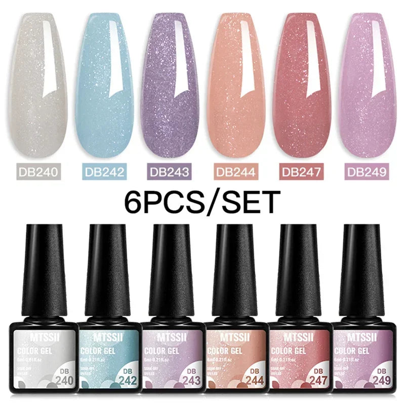 MTSSII 6-Delers Nude &amp; Brun Gel Neglelakksett