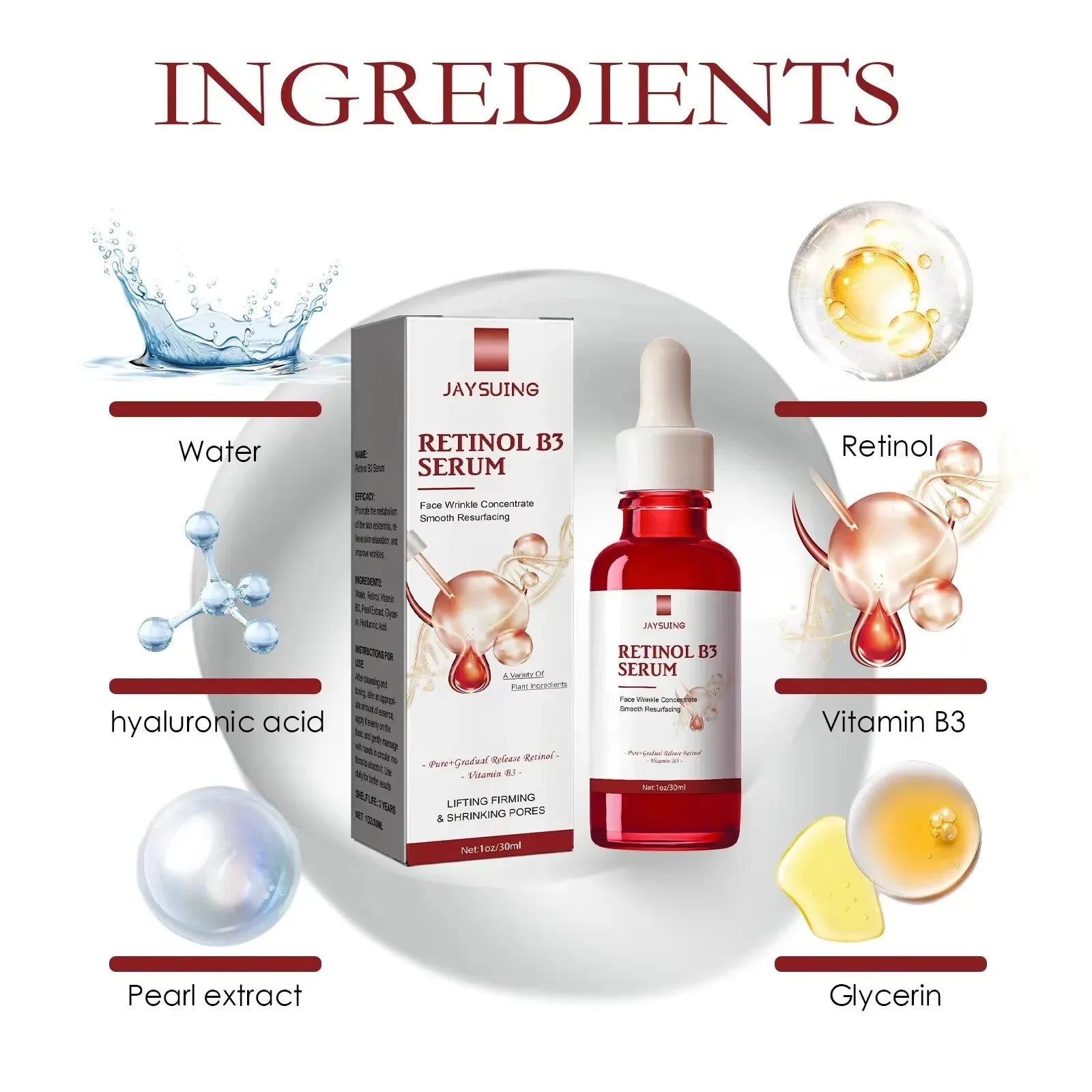 Jaysuing Retinol B3 Face Essence 30 ml – Løft, fukt og glød for en ungdommelig hud