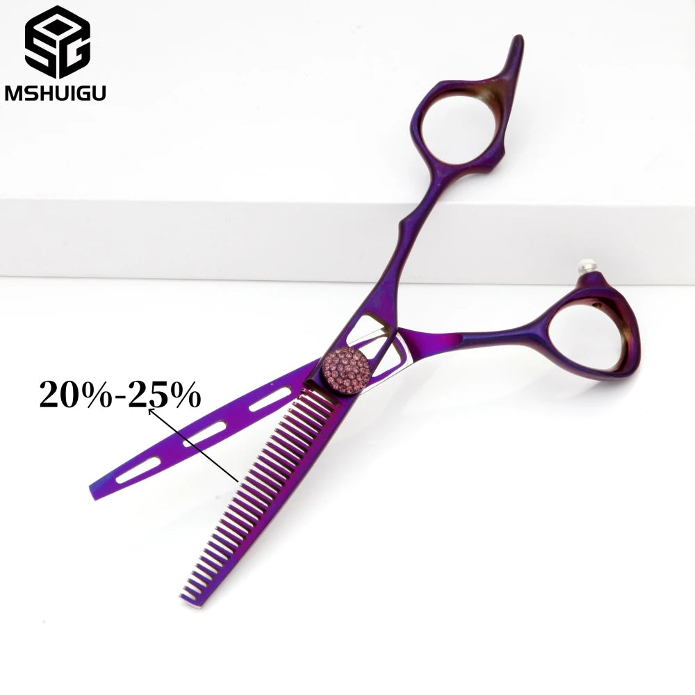 MSHUIGU VG10 Profesjonell Frisørsaks – Laser-Slipt Blad med 26 Tenner for Presis Tynning