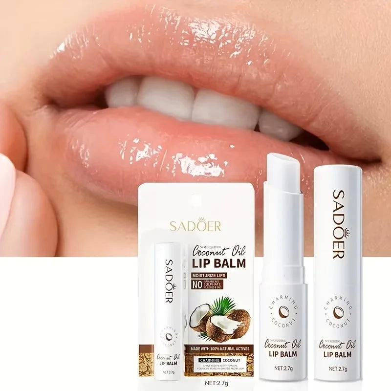SADOER Coconut Lip Balm 2.7g – Myke, Fuktige Lepper Hele Dagen