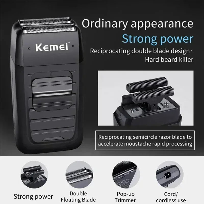 Kemei KM-2296 + KM-2299 + KM-1102 Professional Hair Clipper Kit – alt du trenger for presis, stillegående og profesjonell hårklipp