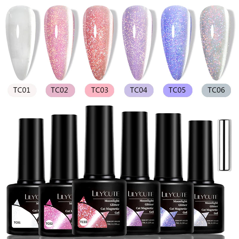 LILYCUTE 6-Delers Cat Eye Gel Neglelakksett