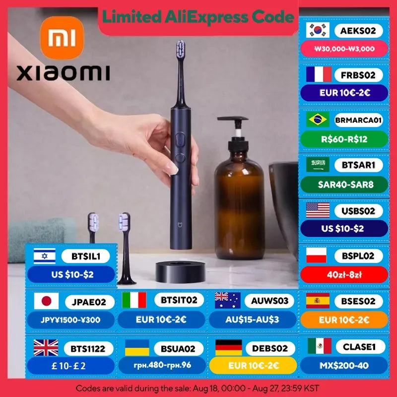 Xiaomi MIJIA T700 Sonic Electric Toothbrush – smart tannbørste med app, LED-display og kraftig ultrasonisk rengjøring