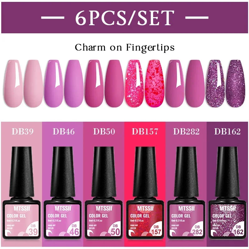 MTSSII 6-Delers Nude &amp; Brun Gel Neglelakksett