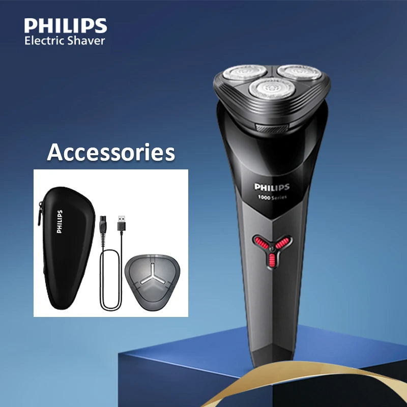 Philips S1113 Elektrisk Barbermaskin – trippel flytende hoder og USB-lading for tett og behagelig barbering