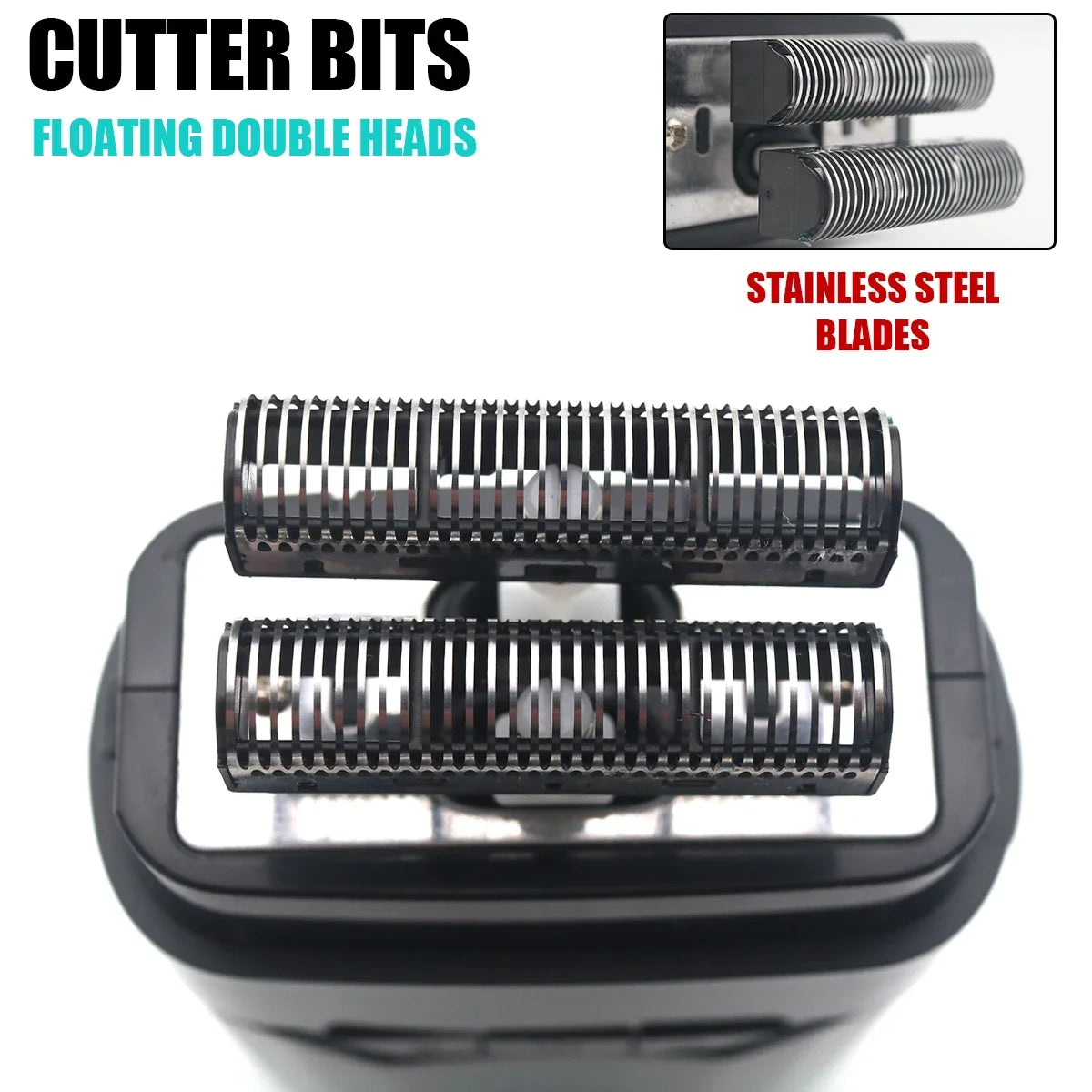 VGR V-308 Dobbel Folieskjeggtrimmer – tett, kraftig og hudvennlig barbering med LCD-display