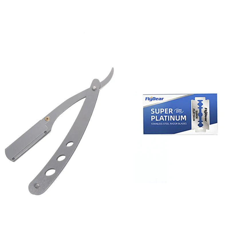 Profesjonell Salon Barber Razor – Klassisk Foldbar Barberkniv i Rustfritt Stål for Presis og Behagelig Barbering