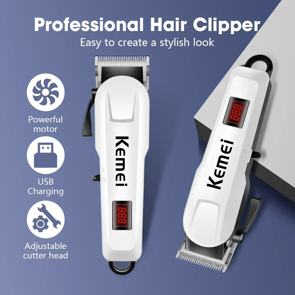 Kemei KM-809A Professional Hair Clipper – kraftig, presis og allsidig hår- og skjeggtrimmer for menn