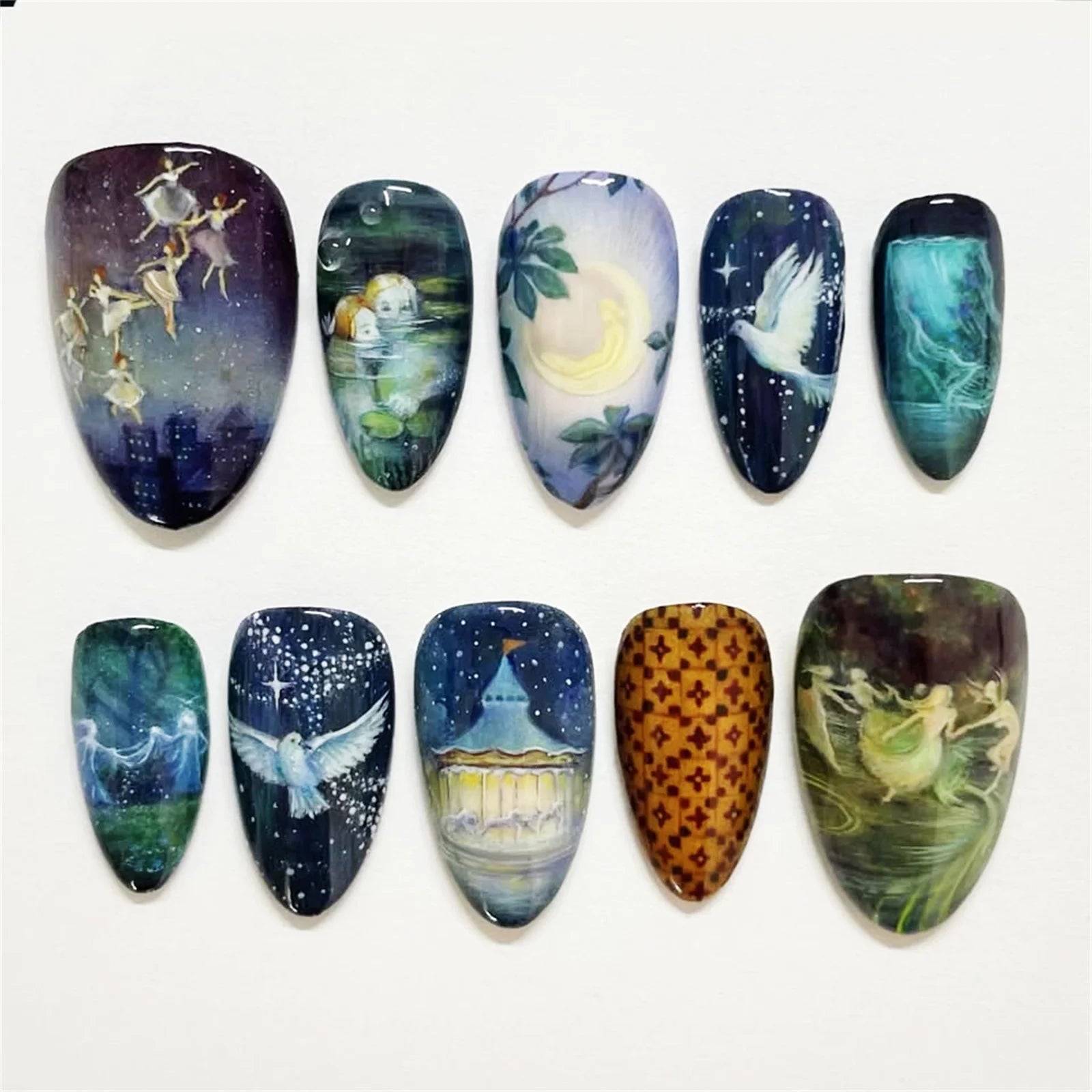 YADORNOS 24-Delers Blomsterdesign Press-On Negler