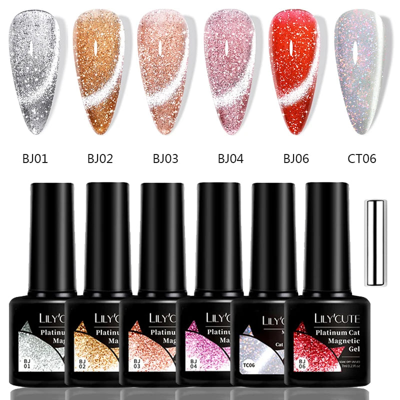 LILYCUTE 6-Delers Cat Eye Gel Neglelakksett