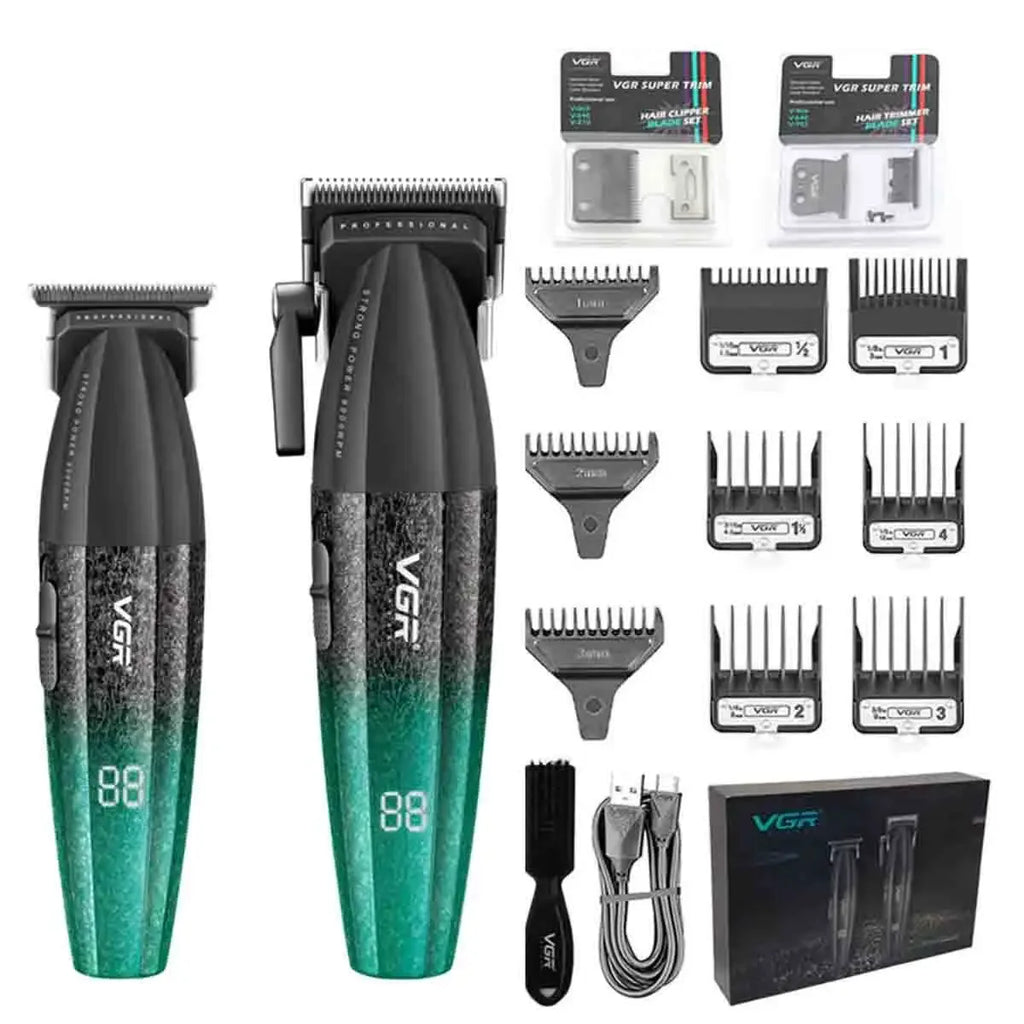 VGR V-640 S3 Profesjonell hår- og skjeggtrimmer – 9000 RPM metalltrimmer