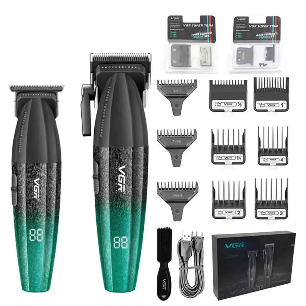 VGR V-640 S3 Profesjonell hår- og skjeggtrimmer – 9000 RPM metalltrimmer