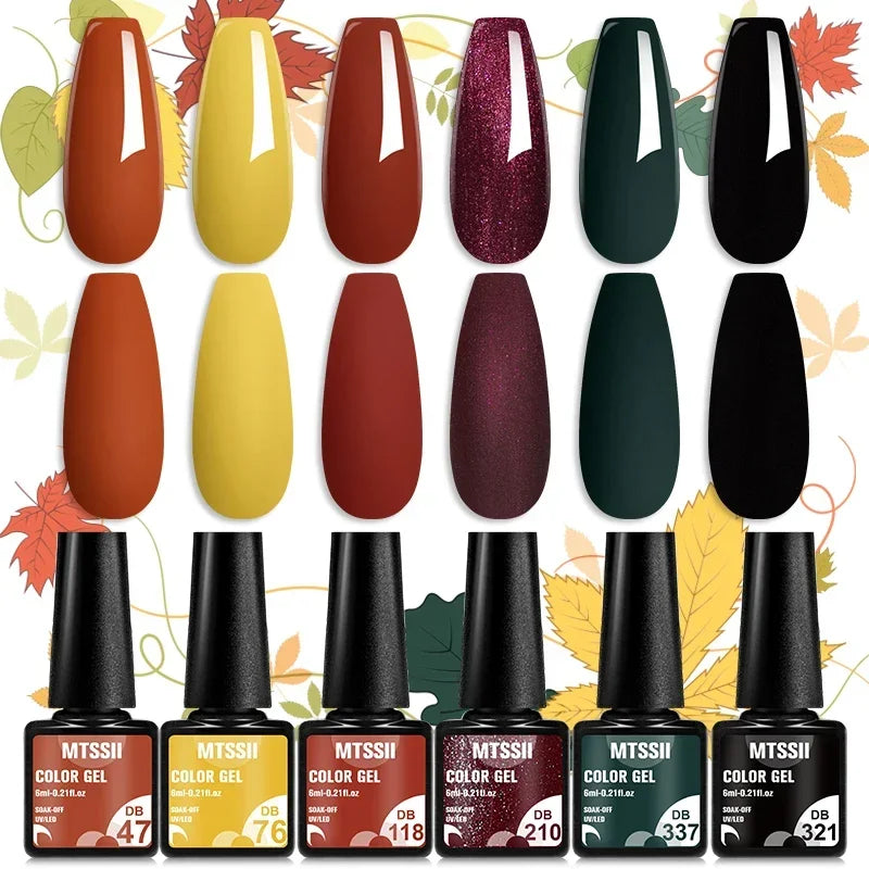 MTSSII 6-Delers Nude &amp; Brun Gel Neglelakksett