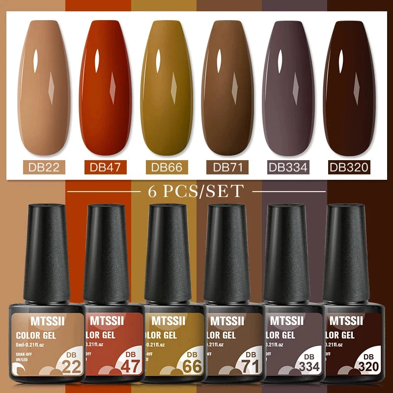 Mtssii 6-Delers Blå Glitter Gel Neglelakksett