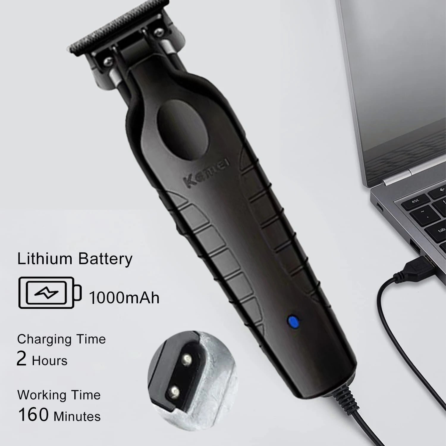 Kemei KM-2299 Professional Hair Trimmer – presis, kraftig og perfekt til fading, konturer og presisjonsklipp
