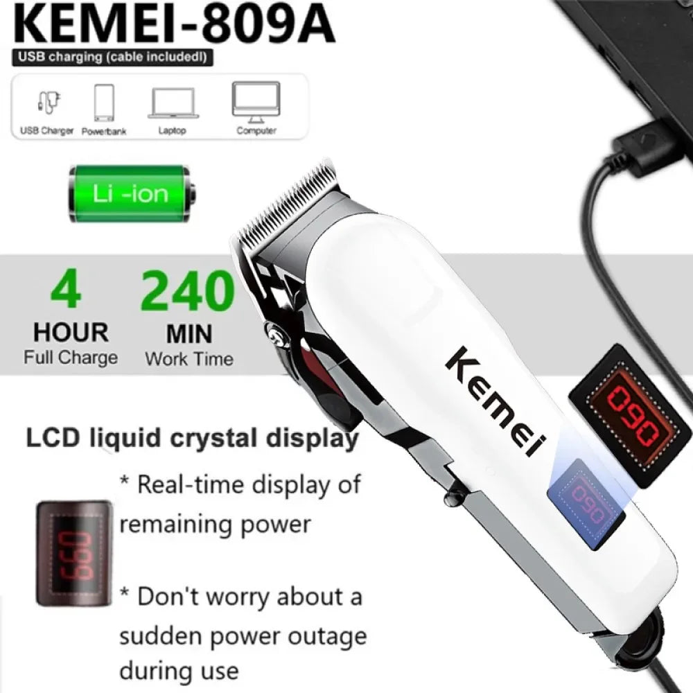 Kemei 809A Professional Hair Trimmer – presis, kraftig og komfortabel klipp for profesjonelle og hjemmebruk