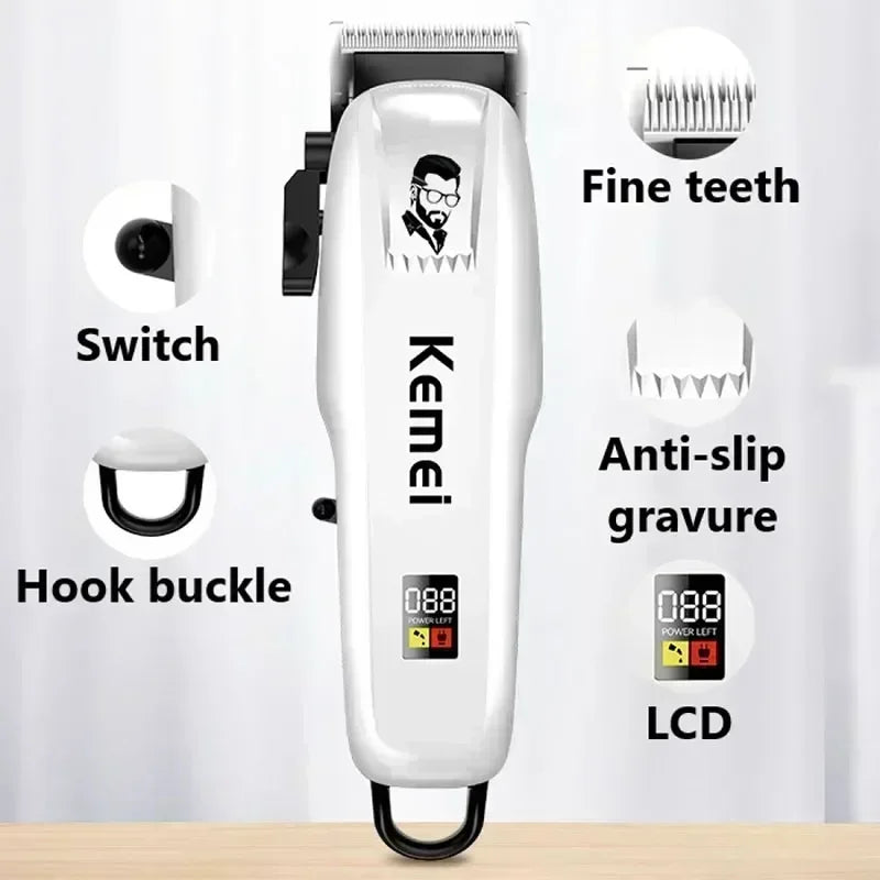 Kemei KM-PG809A + KM-1506 + KM-2024 Hair Clipper Kit – profesjonell presisjon og kraft for hår, skjegg og kropp