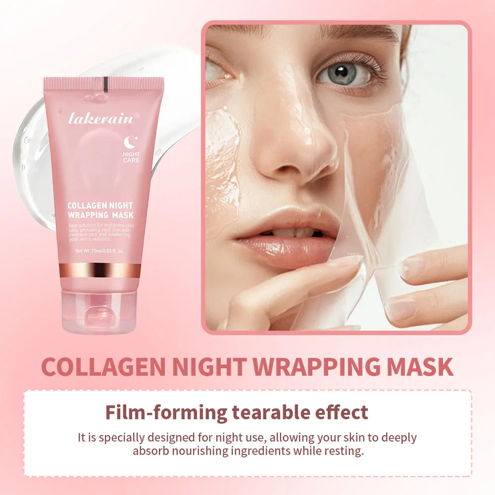 Lakerain Korean Deep Collagen Peel-Off Night Mask 75ml – Fasthet, Glød og Fukt Mens Du Sover