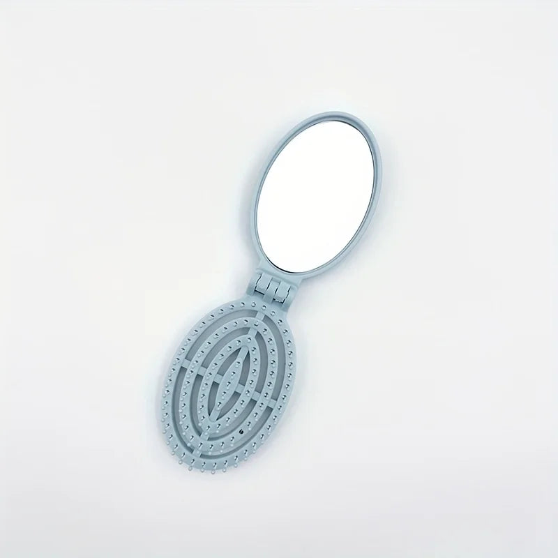 Sammenleggbar hårbørste med speil