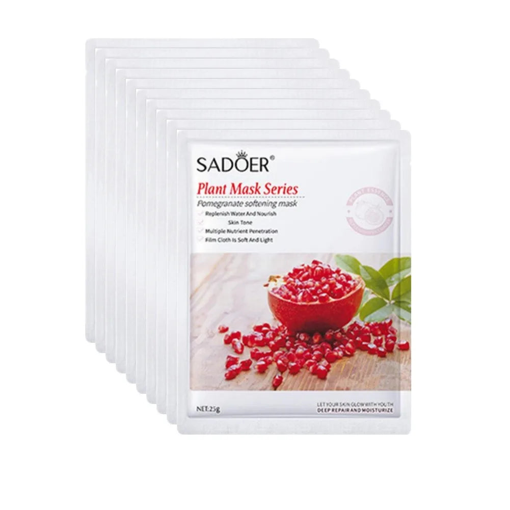 EELHOE Natural Plant Series Face Mask 10stk – Dyp Fukt, Fasthet og Naturlig Glød