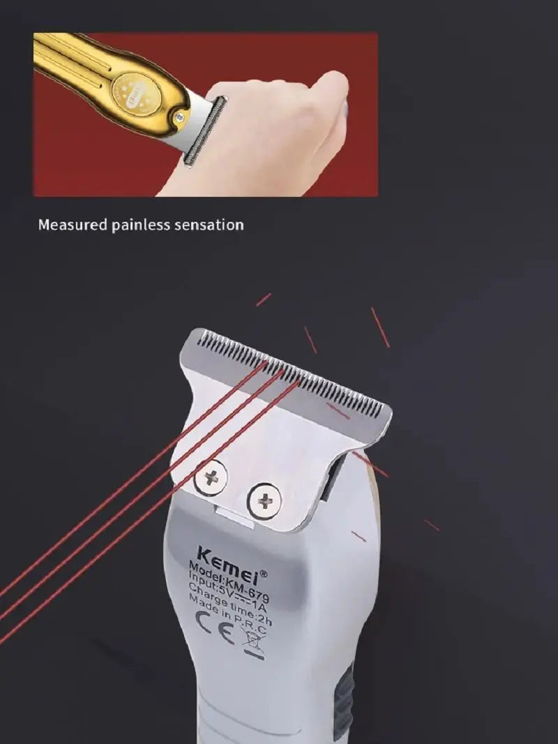 Kemei KM-679 Gold &amp; Silver Edition – presis, stilfull og profesjonell hårtrimmer for menn